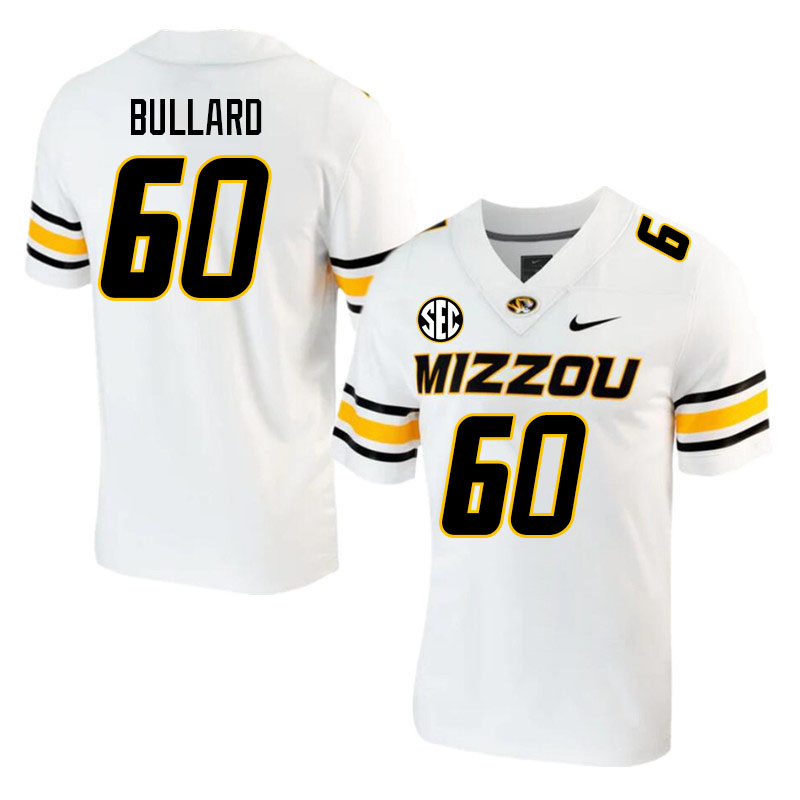 Men #60 D.J. Bullard Missouri Tigers College 2023 Football Stitched Jerseys Sale-White